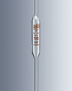 volumetric pipettes , soda lime glass , class as ( marienfeld / ألماني )