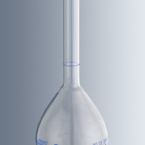 volumetric flasks with ground joint , clear glass , autoclavable , class a , with batch certificate ( marienfeld / ألماني )