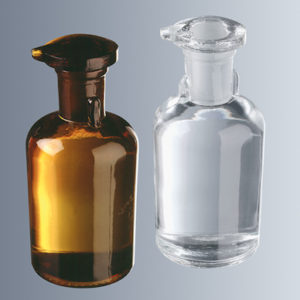 dropping bottles with flat head stopper , clear glass ( marienfeld / ألماني )