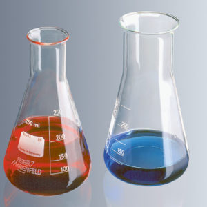 erlenmeyer flasks , borosilicate glass 3.3 , narrow neck ( marienfeld / ألماني )