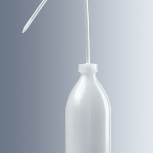 washing bottles , transparent polyethylene , narrow neck ( marienfeld / ألماني )