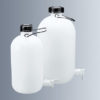 storage bottles , polyethylene , narrow neck , with screw cap and carrying bail
